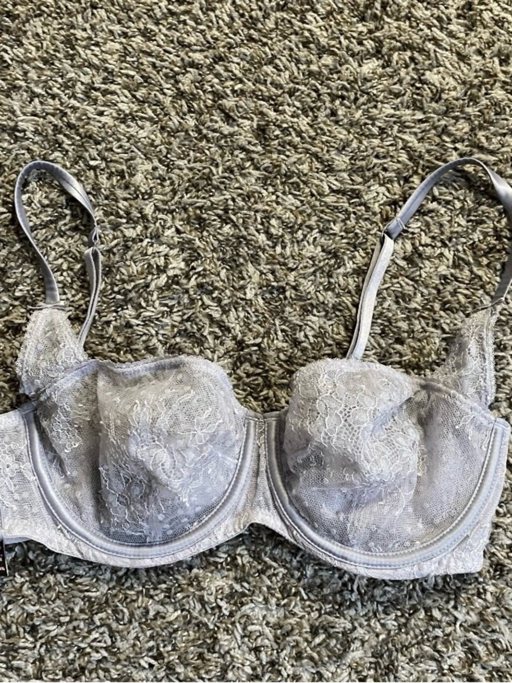 Victoria’s Secret Bra Women’s 34 D Gray Dream Angels Unlined Balconette Lace